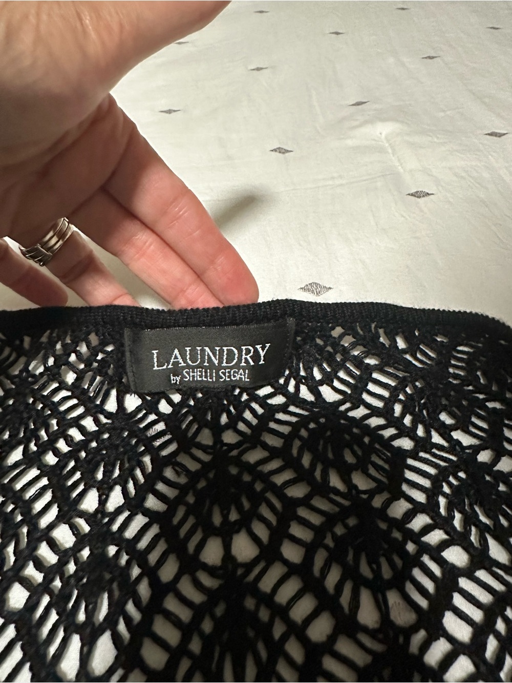 Laundry by Shelli Segal Black Crochet Overlay